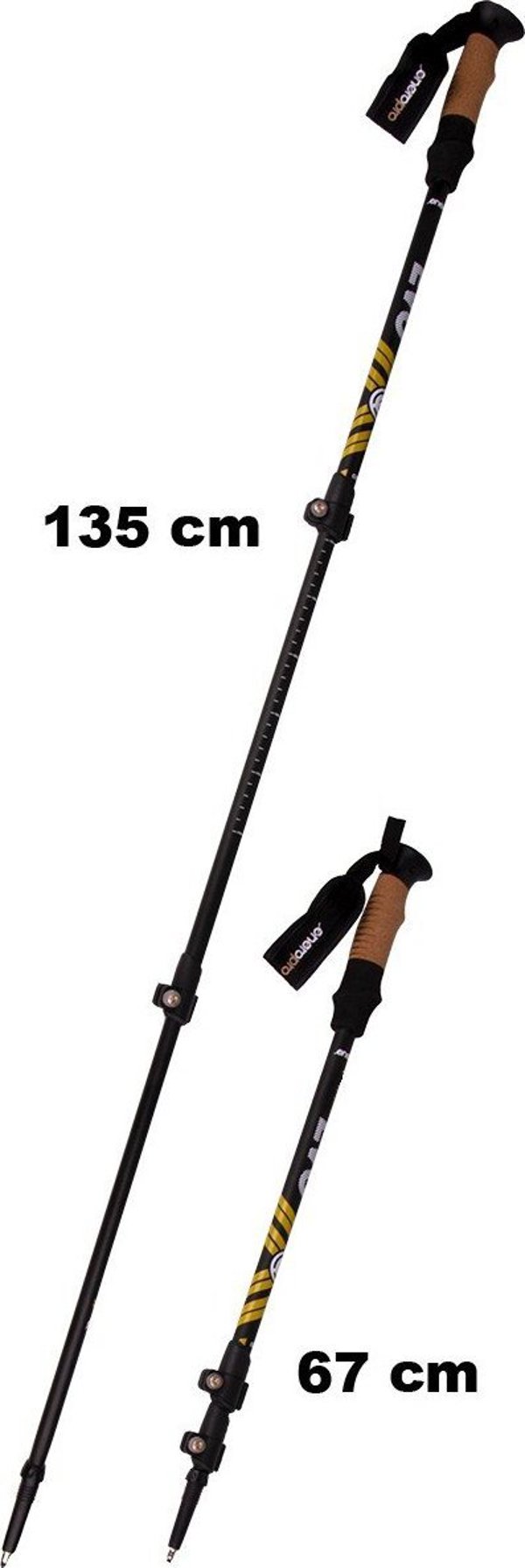 Μπαστούνια Nordic Walking Enero Pro EVO με Θήκη, Μαύρο Ματ