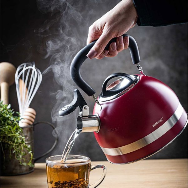 KingHoff Βραστήρας Με Σφυρίχτρα 1.8L KH-1853, Κόκκινος
