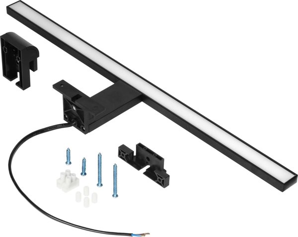 Orno NORTES Φωτιστικό Τοίχου LED 12W 900lm 4000K, Μήκος 50cm, Για Καθρέφτη Μπάνιου, Αλουμίνιο, Μαύρο (AD-OM-6208L4/B)