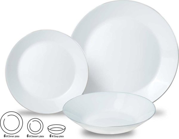KingHoff Σετ Δείπνου Opal 18 Τεμαχίων για 6 Άτομα KH-1877