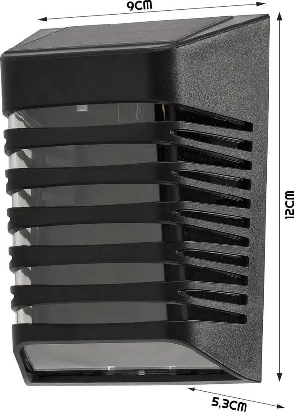 ECOLIGHT2 Ηλιακό Φωτιστικό Τοίχου SOE-2 EC20116 1x0.25W LED 4000K, Μαύρο
