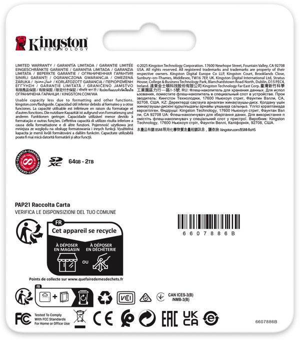 Kingston | UHS-II Video Speed Class (V60) | 128 GB | SD | Flash atminties klasė Class 10, UHS-II, U3, V60