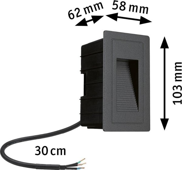 Paulmann Φωτιστικό Τοίχου Εξωτερικού Χώρου LED 4W IP44 3000K 103x62mm Αλουμίνιο Μαύρο