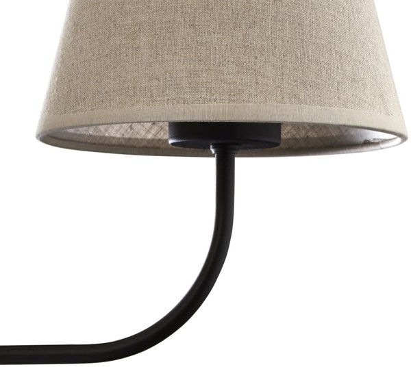 TK Lighting Chicago 4186 Επιτοίχιο Φωτιστικό Υπνοδωματίου, Κλασικό, με Λινό Αμπαζούρ σε Μαύρο Χρώμα