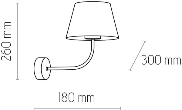 TK Lighting Chicago 4186 Επιτοίχιο Φωτιστικό Υπνοδωματίου, Κλασικό, με Λινό Αμπαζούρ σε Μαύρο Χρώμα