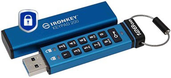 Kingston IronKey klaviatūra 200 128GB USB 3.0 AES Encrypted