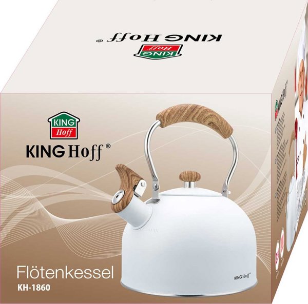 KingHoff KH-1860 Βραστήρας με Σφυρίχτρα 2,5L Λευκός