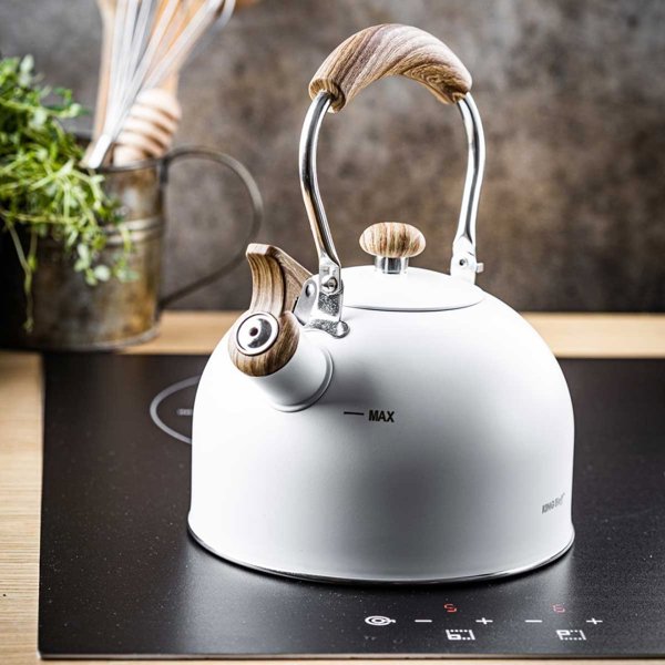 KingHoff KH-1860 Βραστήρας με Σφυρίχτρα 2,5L Λευκός
