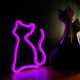Φωτιστικό Τοίχου Forever Light Neon LED Γάτα Ροζ USB FLNEO4