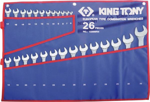 King Tony zestaw kluczy plakso-oczkowych 6-32mm 26 sztuk