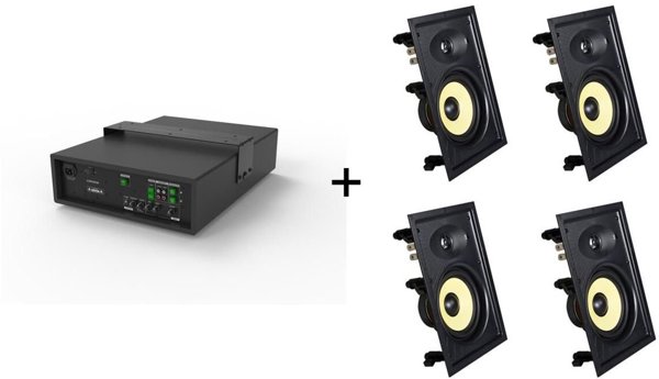 VivoLink Audiopack Σύστημα Home Cinema, Subwoofer με 4 Εντοιχιζόμενα Ηχεία, 110W, Μαύρο