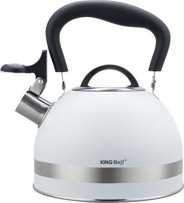 KingHoff Βραστήρας Με Σφυρίχτρα KH-1852 1.8L Λευκός