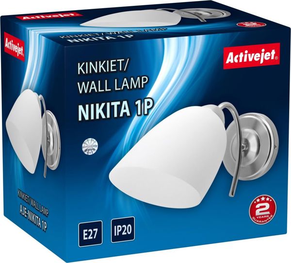 Φωτιστικό Τοίχου Activejet Φωτιστικό Τοίχου Activejet AJE-NIKITA 1P E27 1x60W Νικέλιο