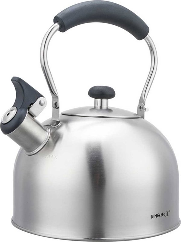 KingHoff Βραστήρας με Σφυρίχτρα 2,5L KH-1859, Ασημί