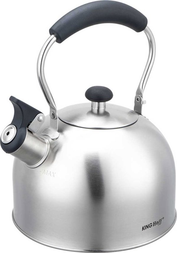 KingHoff Βραστήρας με Σφυρίχτρα 2,5L KH-1859, Ασημί