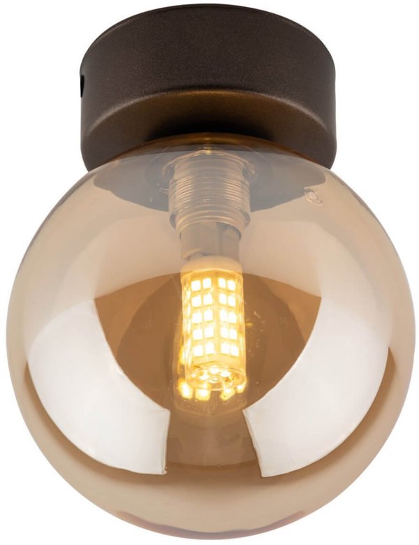 Kinkiet TK Lighting επιτοίχια λάμπα για χολ Estera 10256, σφαιρικό, καφέ-κεχριμπαρένιο