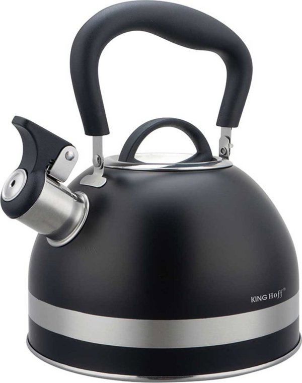 KingHoff Βραστήρας με Σφυρίχτρα KH-1858 1.8L Μαύρος