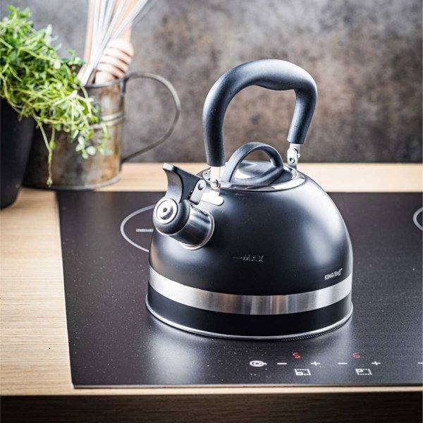 KingHoff Βραστήρας με Σφυρίχτρα KH-1858 1.8L Μαύρος