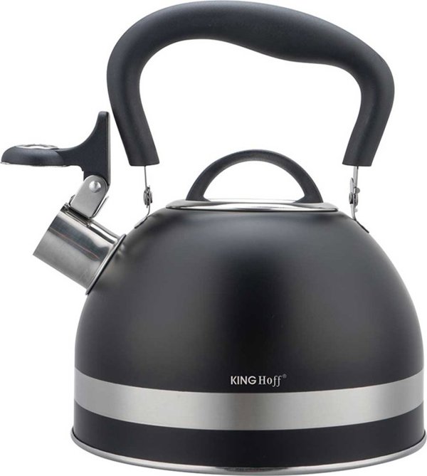 KingHoff Βραστήρας με Σφυρίχτρα KH-1858 1.8L Μαύρος