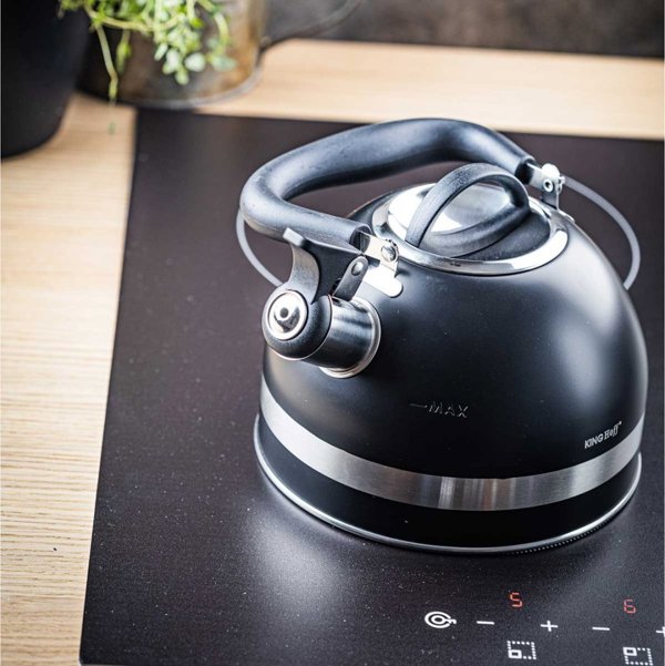KingHoff Βραστήρας με Σφυρίχτρα KH-1858 1.8L Μαύρος