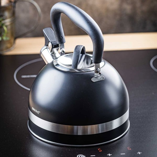 KingHoff Βραστήρας με Σφυρίχτρα KH-1858 1.8L Μαύρος