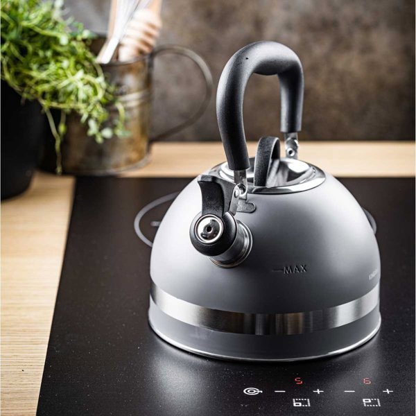 KingHoff Βραστήρας 1,8L KH-1851 με Σφυρίχτρα Γκρι