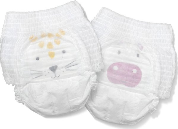 Kit & Kin Πάνες Βρακάκια Nappy Pants, Μέγεθος 6 XL (12-17kg), Σχέδιο Σκαντζόχοιρος/Ρακούν, 18 Τεμάχια