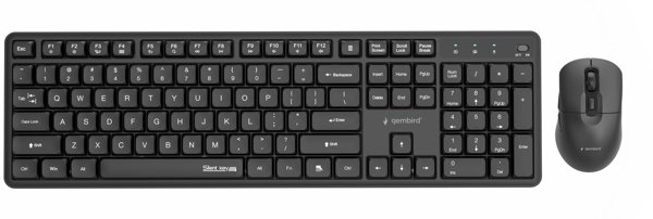 Gembird KBS-WMS-01 Ασύρματο Σετ Πληκτρολόγιο και Ποντίκι Silent Pro Business, US Layout