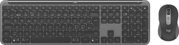 Logitech Signature Slim MK950 Ασύρματο Σετ Πληκτρολόγιο και Ποντίκι, Graphite