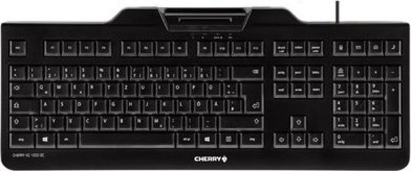 Cherry KC 1000 SC Ενσύρματο Πληκτρολόγιο USB με Card Reader, AZERTY (Γαλλικό), Μαύρο