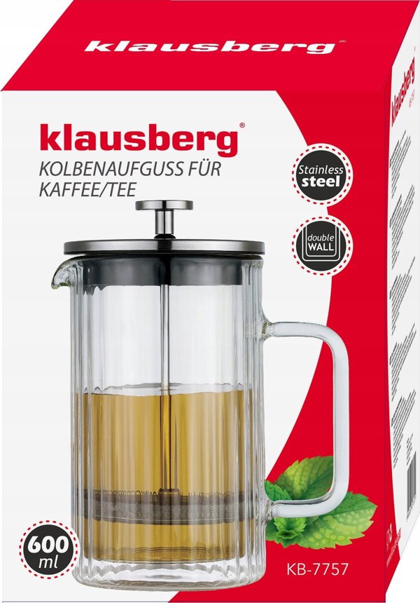 Klausberg KB-7757 Γαλλική Καφετιέρα French Press για Καφέ και Τσάι 600ml
