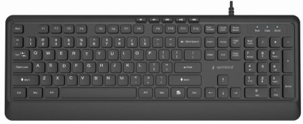 Gembird KB-MCH-05 Slim Multimedia Πληκτρολόγιο USB-A+C, Μαύρο