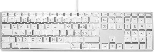 Klawiatura LMP Large Font USB Keyboard 110 keys wired USB keyboard with 2x USB and aluminum upper cover - Swiss