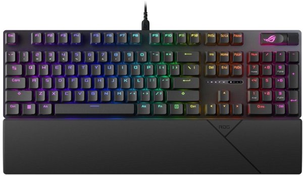 Asus ROG Strix Scope II RX Gaming Πληκτρολόγιο, Optical Switches, IP57 Αδιάβροχο, με RGB Φωτισμό & Wrist Rest - Μαύρο