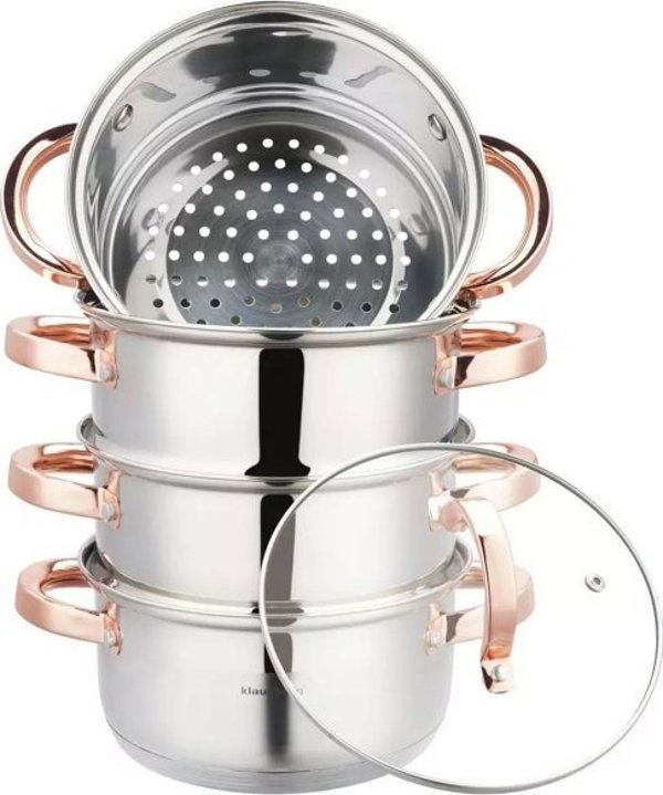 Klausberg Σετ Κατσαρόλα Ατμού 5 Τεμαχίων 18cm KB-7727 Ροζ Χρυσό