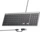 Unitek SlimTap Ενσύρματο Πληκτρολόγιο Γραφείου, USB-C/USB-A, Λεπτό και Ελαφρύ, Μαύρο