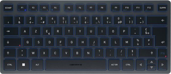 Cherry KW 7100 Mini BT Ασύρματο Πληκτρολόγιο Bluetooth, AZERTY Γαλλικό, Μπλε