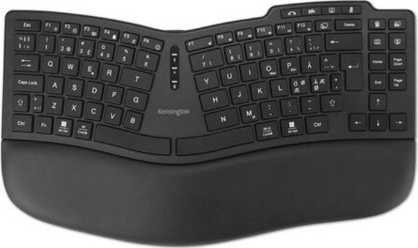 Klawiatura Kensington Pro Fit Ergo KB675 EQ TKL klawiatura Dom/Biuro USB + RF Wireless + Bluetooth QWERTY Skandynawia Czarny