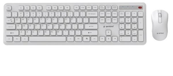 Gembird KBS-WPS-01-W Ασύρματο Σετ Πληκτρολόγιο και Ποντίκι Slim Pro Business, Λευκό