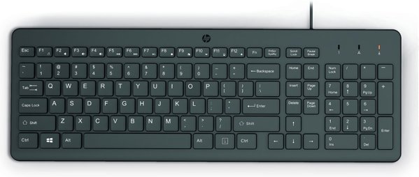 HP Ενσύρματο Πληκτρολόγιο 150, Ελληνικό Layout, Μαύρο