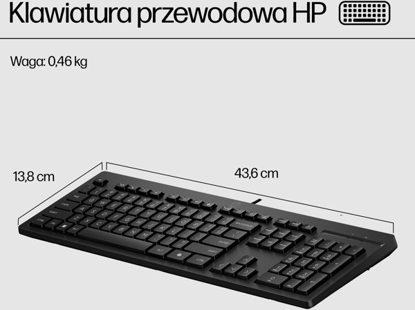 Ενσύρματο Πληκτρολόγιο HP 125 Wired Keyboard, Ελληνικό Layout, Μαύρο
