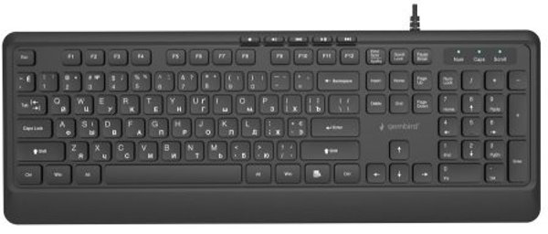 Gembird KB-MCH-05-CYRL Slim Multimedia Πληκτρολόγιο USB-A+C, Κυριλλική Διάταξη