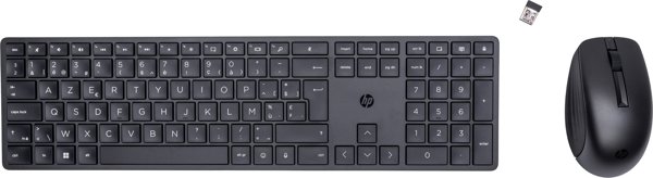 HP 650 Ασύρματο Combo Πληκτρολόγιο και Ποντίκι, RF Wireless, Διάταξη AZERTY, Μαύρο