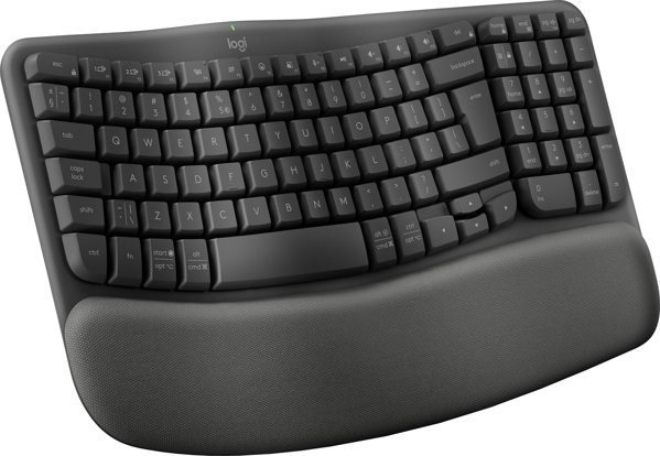 Logitech Wave Keys Ασύρματο Πληκτρολόγιο, Εργονομικός Σχεδιασμός, Γκρι (920-012292)