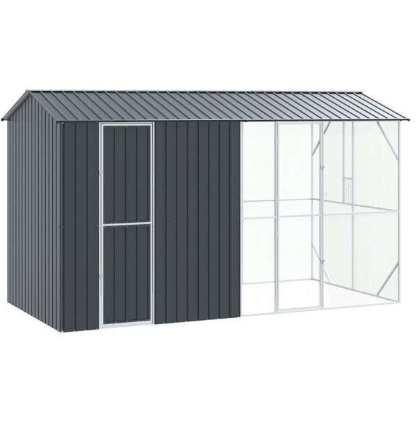 vidaXL Κλουβί για πουλιά με επέκταση ανθρακί 210x44x24,7 εκ. από χάλυβα