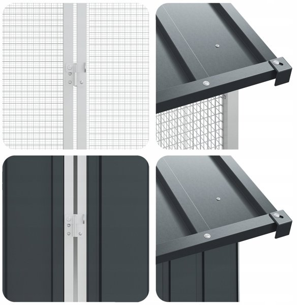 vidaXL Κλουβί για πουλιά με επέκταση ανθρακί 210x44x24,7 εκ. από χάλυβα