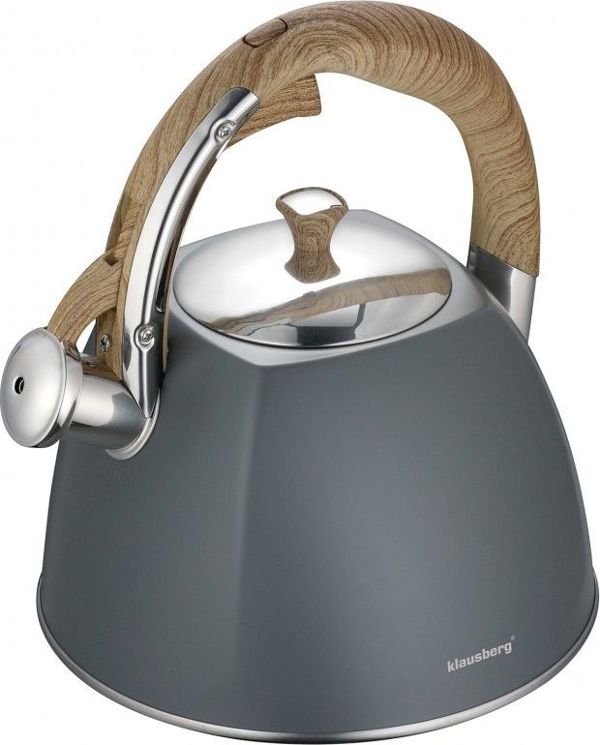 Klausberg Βραστήρας Με Σφυρίχτρα KB-7501, 3L, Ανοξείδωτο Ατσάλι, Γκρι, Για Όλες Τις Εστίες