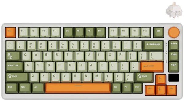Royal Kludge RK-M75 Gaming Μηχανικό Πληκτρολόγιο, Slate Cyan, Beige Switches