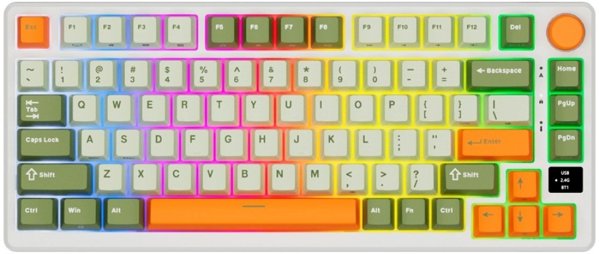 Royal Kludge RK-M75 Gaming Μηχανικό Πληκτρολόγιο, Slate Cyan, Beige Switches