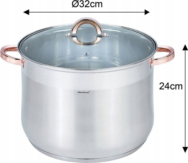Klausberg Κατσαρόλα Gastro KB-7797 με Καπάκι, 32cm, 18.7L